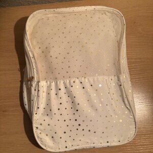 Shiraleah Travel Shoe Case Gold White NWT